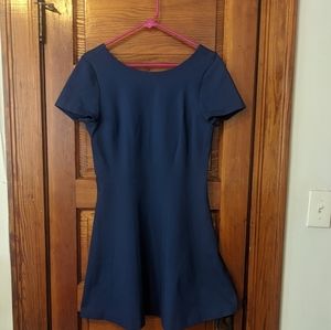 Banana Republic V Back with Zipper, short sleeve dress, blue, size 10